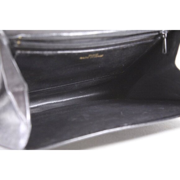 Vintage Bally Italian leather shoulder bag, 1970-1980s black leather ladies - Picture 7 of 10